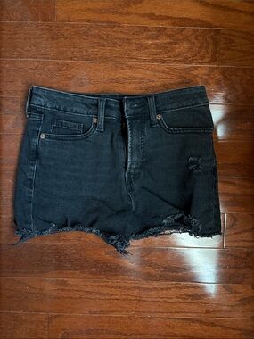 Black Distressed Denim shorts
